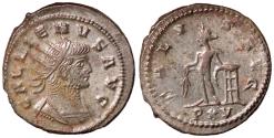 Ancient Coins - Gallienus, 253 - 268 AD, Silvered Antoninianus of Antioch with Apollo