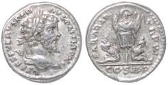 Ancient Coins - Septimius Severus, 193 - 211 AD, Silver Denarius of Laodicea, Trophy & Captives, Rare