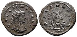 Ancient Coins - Gallienus, 253 - 268 AD, Antoninianus of Antioch. Trophy & Captives