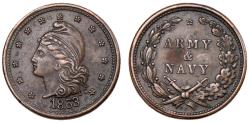 Us Coins - United States Civil War Token, 1863, Army & Navy, Fuld 29, 303