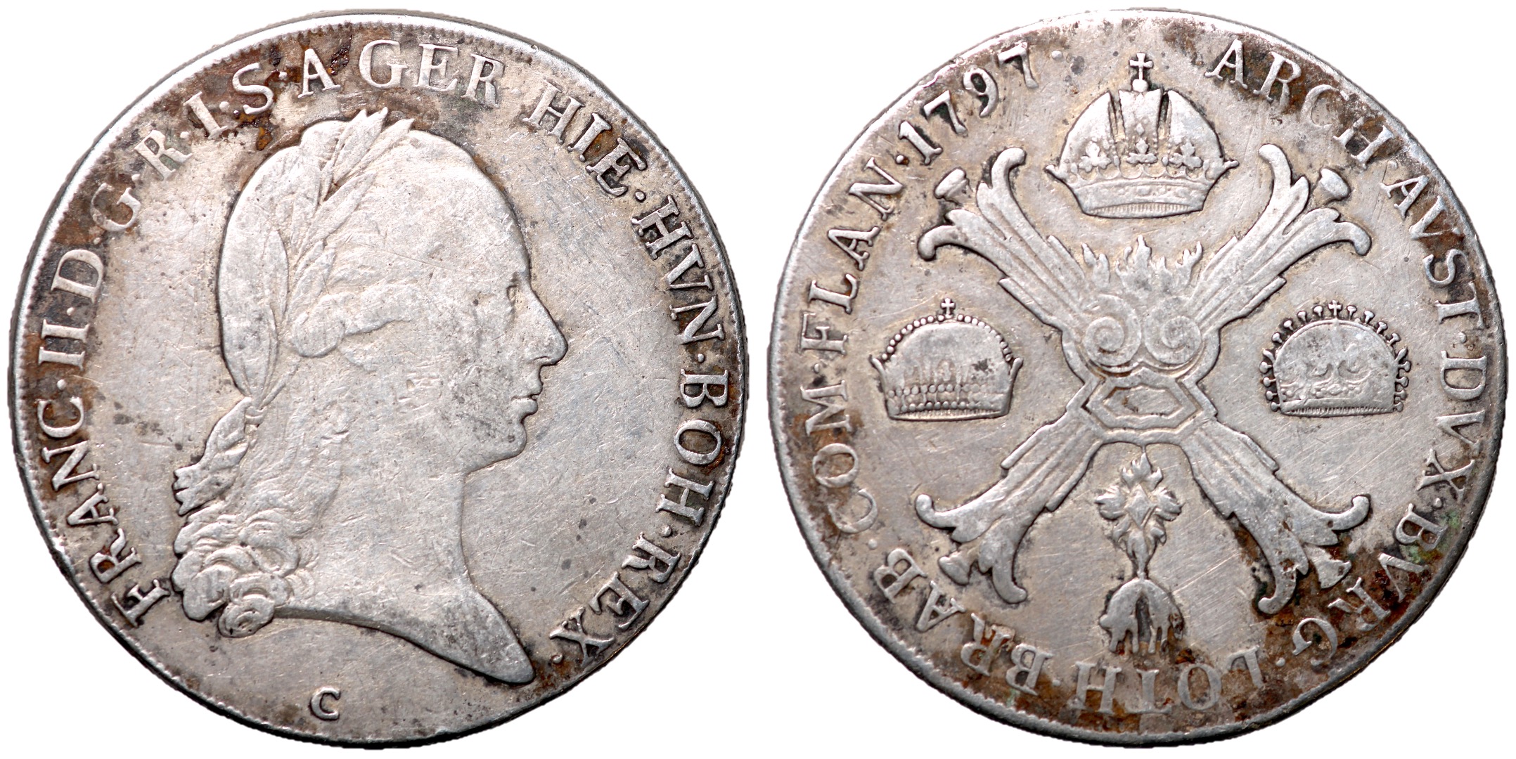 austrian-netherlands-francis-ii-1797-silver-kronenthaler-40mm