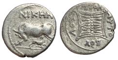 Ancient Coins - Illyria, Apollonia, 229 - 100 BC, Silver Drachm, Niken and Autoboulos, magistrates
