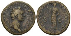 Ancient Coins - Domitian, 81 - 96 AD, Sestertius with Minerva