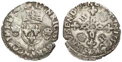 World Coins - France, Henri II, 1550 AD, Silver Douzain, Bordeaux Mint