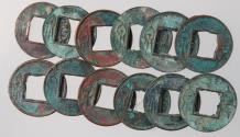 Ancient Coins - Lot of 12 Wang Mang Cash, 7 - 23 AD