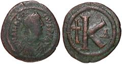 Ancient Coins - Anastasius I, 491 - 518 AD, Half Follis of Constantinople