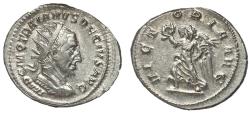 Ancient Coins - Trajan Decius, 249 - 251 AD, Silver Antonininianus, Victory