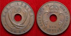 World Coins - East Africa, 1941 10 Cents, 31mm