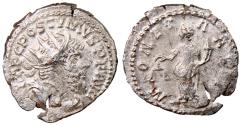 Ancient Coins - Postumus, 260 - 269 AD, Silver Antoninianus with Moneta