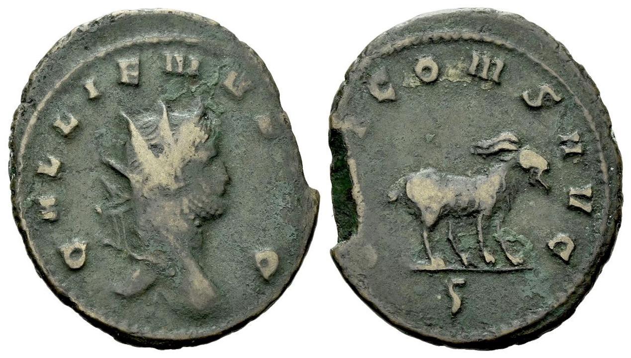 古代ローマ帝国 皇帝ガリエヌス ダブルデナリウス 銀貨】AD 253ー268