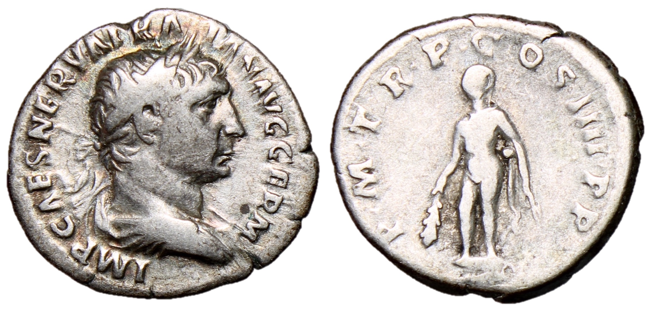 Trajan, 98 - 117 AD, Silver Denarius with Hercules | Roman