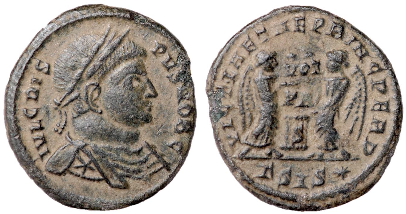 Crispus, 317 326 AD, Follis of Siscia, Extremely Rare Roman