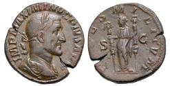 Ancient Coins - Maximinus I, Thrax, 235 - 238 AD. Sestertius with Fides