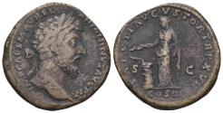 Ancient Coins - Marcus Aurelius, 161 - 180 AD, Sestertius with Salus