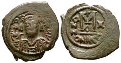 Ancient Coins - Maurice Tiberius, 582 - 602 AD, Follis of Nicomedia, 33mm