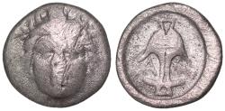 Ancient Coins - Thrace, Apollonia Pontika, 375 - 335 BC, Silver Diobol