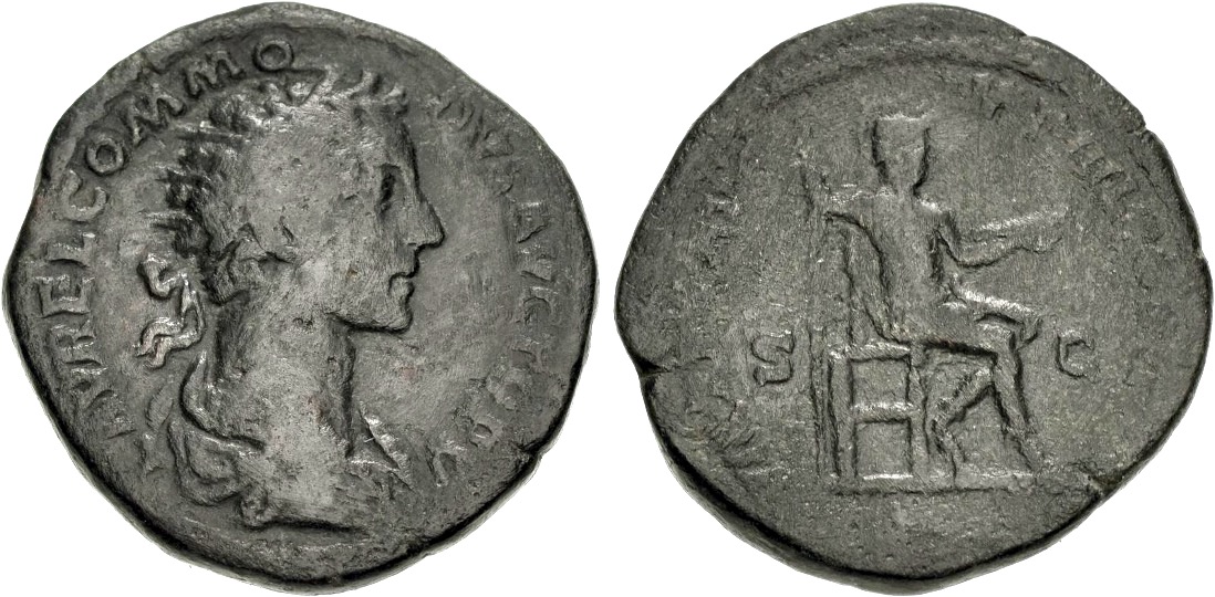 Commodus, 177 - 192 AD, AE Dupondius with Virtus | Roman Imperial