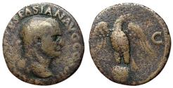 Ancient Coins - Vespasian, 69 - 79 AD, AE As, Eagle, Lugdunum Mint