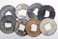 World Coins - Lot of 8 Ten Kingdoms Lead Cash, 907 - 960 AD