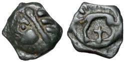 Ancient Coins - Celtic Gaul, Leuci, 100 - 50 BC, Potin Unit