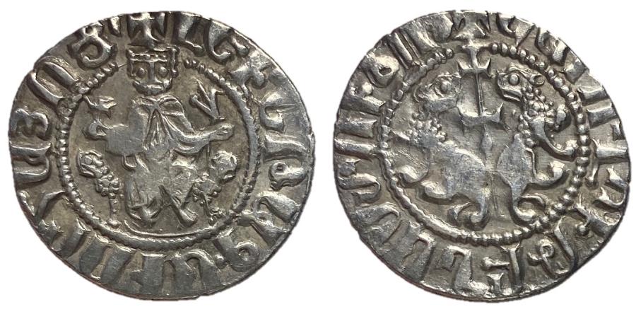 Ancient Coins - Cilician Armenia, Levon I, 1198 - 1219 AD, Silver Tram