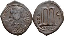 Ancient Coins - Tiberius II Constantine, 578 - 582 AD, 32mm Follis of Theoupolis
