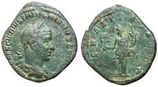 Ancient Coins - Trebonianus Gallus, 251 - 253 AD, Sestertius with Liberalitas