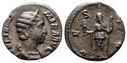 Ancient Coins - Julia Mamaea, 227 AD, Silver Denarius, Vesta