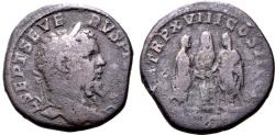 Ancient Coins - Septimius Severus, 198 - 211 AD, Sestertius, Emperor Sacrificing