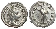 Ancient Coins - Gordian III, 238 - 244 AD, Silver Antoninianus, Sol