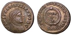 Ancient Coins - Constantine II, 316 - 337 AD, Scarce DOMINOR NOSTROR Follis of Heraclea