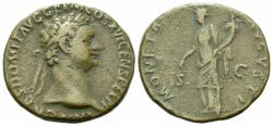 Ancient Coins - Domitian, 81 - 96 AD, AE As with Minerva