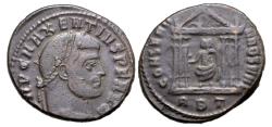 Ancient Coins - Maxentius, 307 - 312 AD, Follis of Rome with Temple