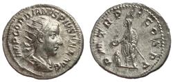 Ancient Coins - Gordian III, 238 - 244 AD, Silver Antoninianus, Emperor Sacrificing