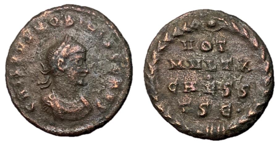 Ancient Coins - Crispus, 316 - 326 AD, Follis of Thessalonica, Unpublished and Rare