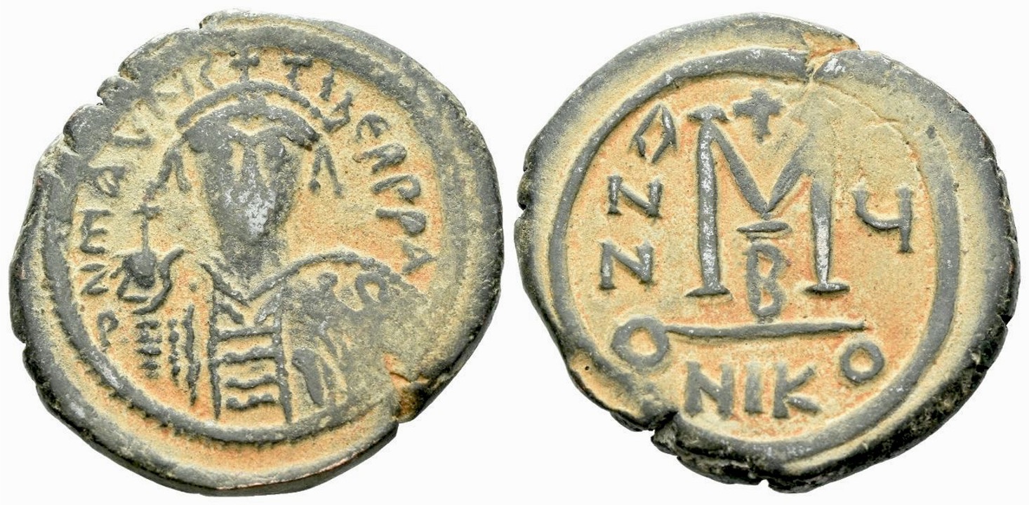 Maurice Tiberius, 582 - 602 AD, Follis of Nicomedia, 30mm | Byzantine Coins