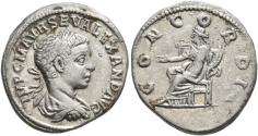 Ancient Coins - Severus Alexander, 222 - 235 AD, Silver Denarius, Antioch Mint, Concordia