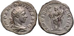 Ancient Coins - Elagabalus, 218 - 222 AD, Silver Antoninianus with Felicitas