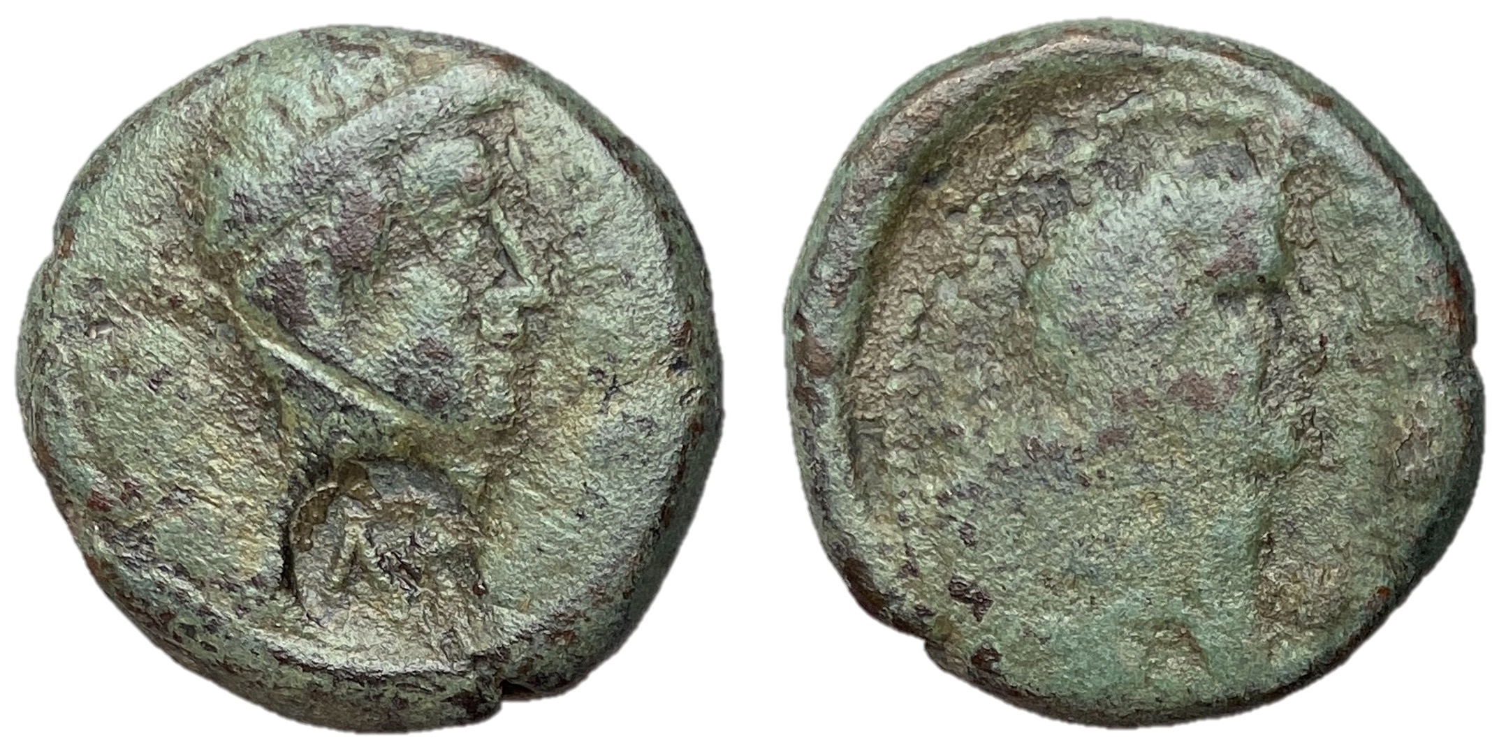 Augustus with Divus Julius Caesar, 27 BC - 14 AD, AE22 of Thessalonica