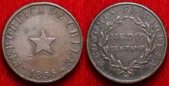 World Coins - Chile, 1835 Half Centavo