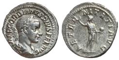 Ancient Coins - Gordian III, 238 - 244 AD, Silver Denarius, Sol