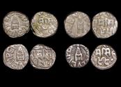 World Coins - British India, Princely States, Bundi, Silver Rupee, dated 1922-1932 CE, reads GEORGE V EMPEROR, KM18.2, EF, a lot of (4) coins