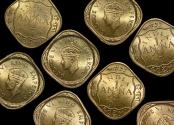 World Coins - British India KM534b.2(1944)(AU-U) British India, George VI (1936-1952), Half Anna, dated 1944