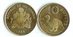 World Coins - Gambia KM56(U) 10 Bututs