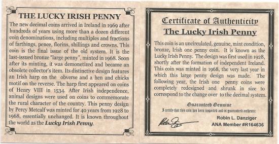 World Coins - Irish Lucky Penny Mini Album