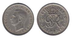World Coins - Great Britain KM875(VF) George VI:6 Pence