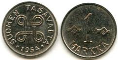 World Coins - Finland KM36a(U) 1 Markka