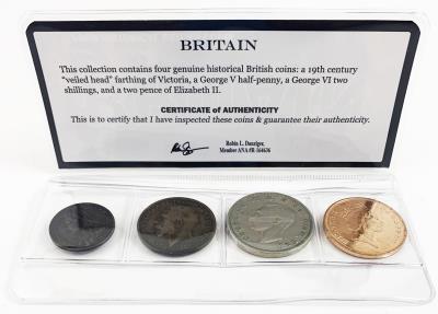 World Coins - Britain: Four Historical British Coins (Mini Album)