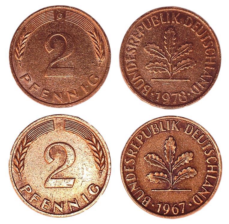Welche 2 Pfennig Münzen Sind Wertvoll Germany KM106a(CL) 2 Pfennig | Miscellaneous
