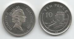 World Coins - Gibraltar KM23.2(U) 10 Pence